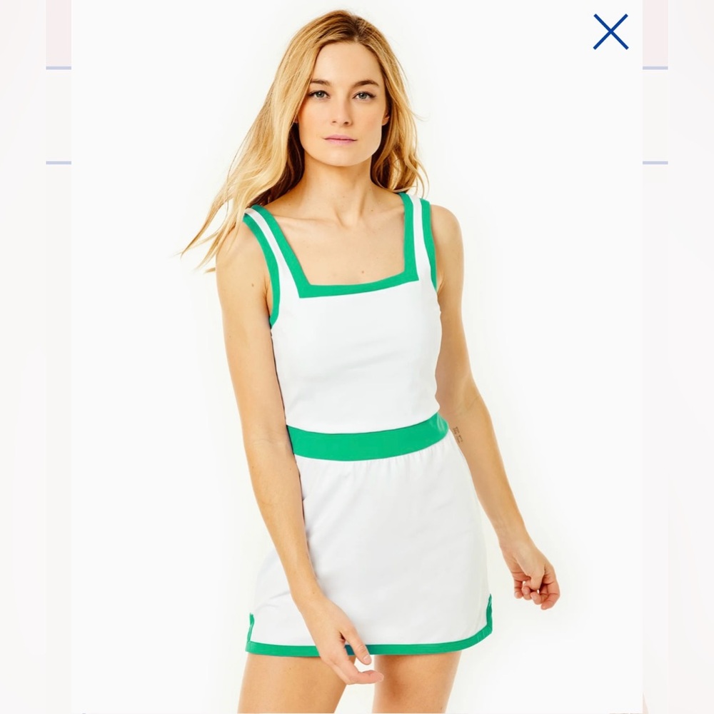 NEW Addison Bay Smooth Sport Rally Active Dress In White/Palm Size XL SOLD OUT